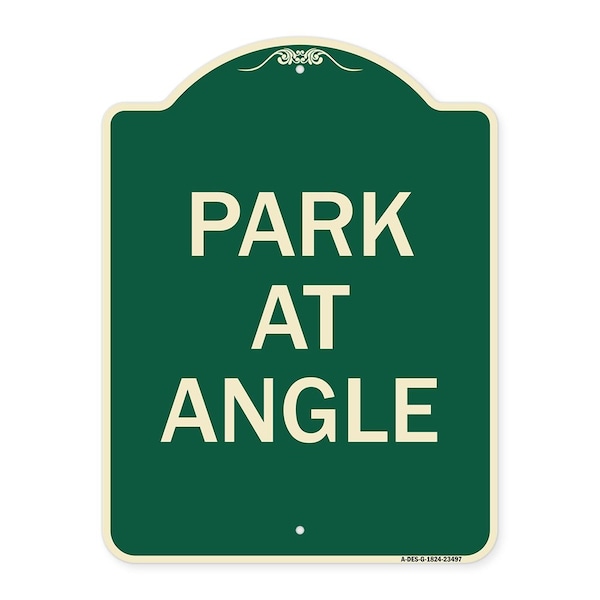 Signmission Designer Series Sign Park Angle, Green & Tan Heavy-Gauge Aluminum Sign, 24" x 18", G-1824-23497 A-DES-G-1824-23497 - main